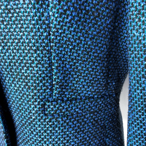 Calvin Klein Blue Tweed Two Button Blazer - Picture 4 of 8